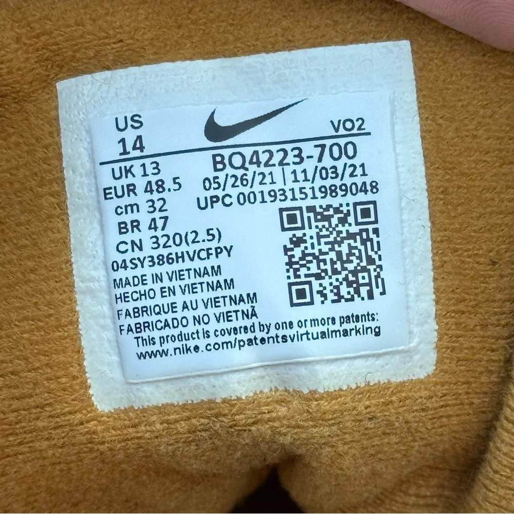 Nike Path Winter BQ4223-700 Wheat/Cinnamon High Top Sneakers Men’s Size 14